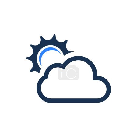 Ilustración de Día nublado icono vector ilustración - Imagen libre de derechos