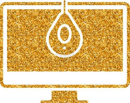 Illustration for Gold Glitter Icon - Monitor calibration - Royalty Free Image