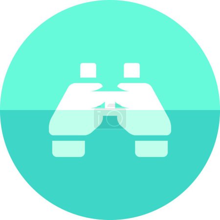 Illustration for Watching Binocular icon illustration for web page - Royalty Free Image