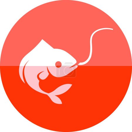 Illustration for Circle icon, Hooked fish, modern vector illustration - Royalty Free Image