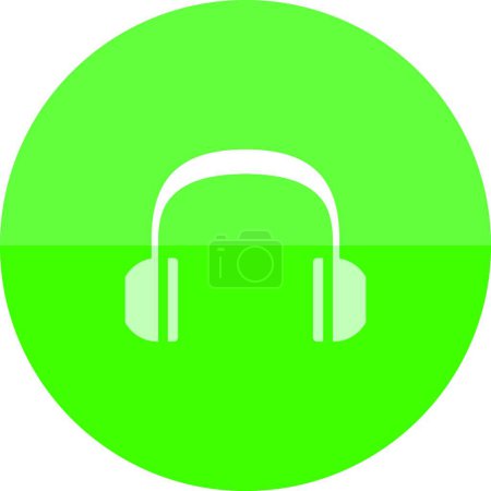 Illustration for Circle icon, Headset Audio, modern vector illustration - Royalty Free Image