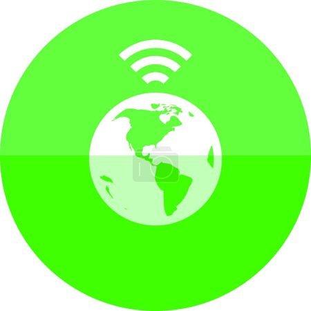 Illustration for Circle icon, Wireless world, vector illustration - Royalty Free Image