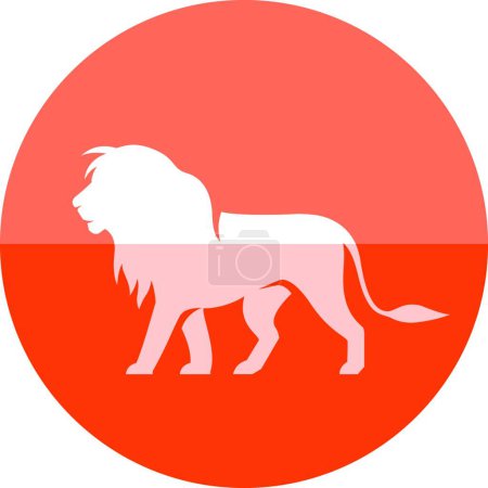 Illustration for Circle icon. Lion, modern vector illustration - Royalty Free Image