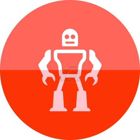 Illustration for Circle icon. Toy robot, vector illustration - Royalty Free Image