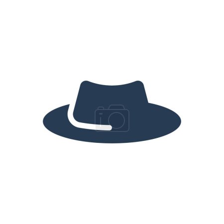 Téléchargez les illustrations : Chapeau d'été icône, illustration vectorielle - en licence libre de droit