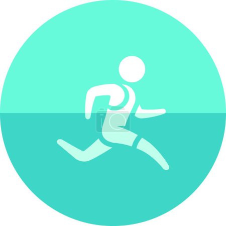 Illustration for Circle icon. Running athlete, vector illustration - Royalty Free Image