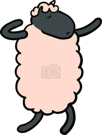 Téléchargez les illustrations : Illustration vectorielle de dessin animé moutons - en licence libre de droit