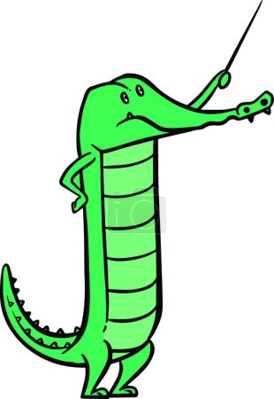 Téléchargez les illustrations : Illustration vectorielle de dessin animé crocodile - en licence libre de droit
