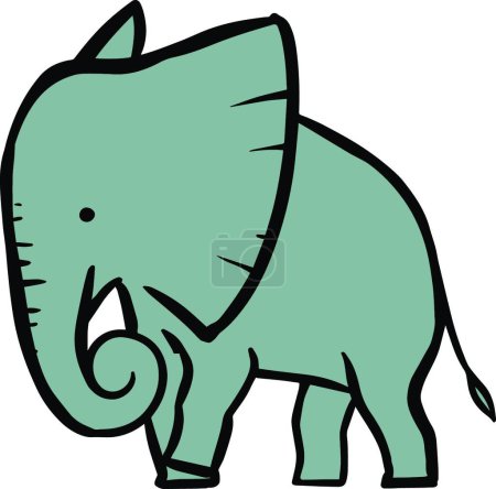 Téléchargez les illustrations : Illustration vectorielle couleur éléphant - en licence libre de droit