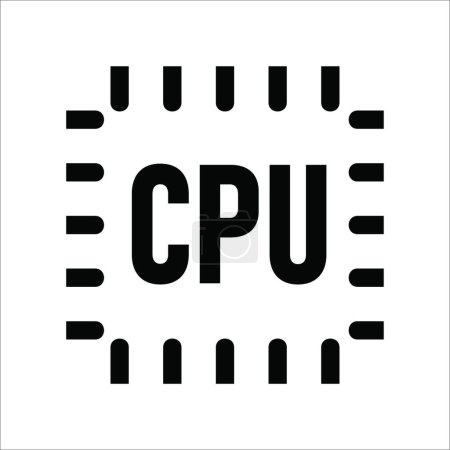 "computer cpu icon vector. outline style icon vector concept"