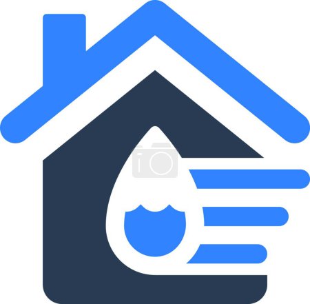 Téléchargez les illustrations : Icône d'humidité de la maison illustration vectorielle - en licence libre de droit