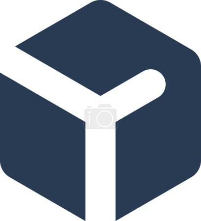 Ilustración de 3d icono de cubo izquierda, ilustración de vector simple - Imagen libre de derechos
