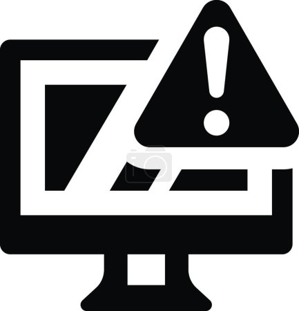 Téléchargez les illustrations : Illustration vectorielle d'icône d'avertissement informatique - en licence libre de droit