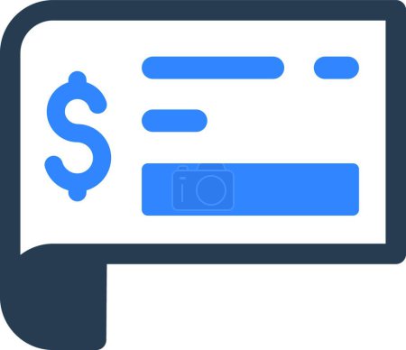 Illustration for "Bank check icon" web icon vector illustration - Royalty Free Image