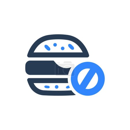 Illustration for "No fast food icon" web icon vector illustration - Royalty Free Image