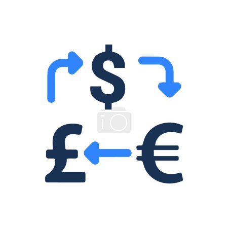 Téléchargez les illustrations : Image vectorielle icône de conversion des devises - en licence libre de droit