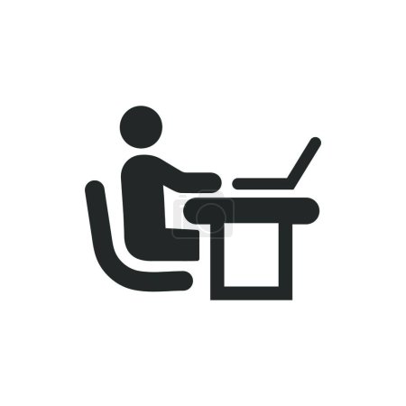Illustration for Office Working Icon vector illustration - Royalty Free Image