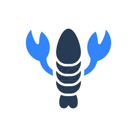 Téléchargez les illustrations : "Icône homard "illustration vectorielle - en licence libre de droit