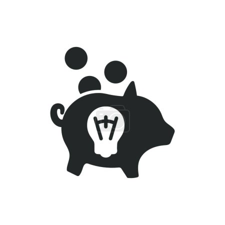 Téléchargez les illustrations : Illustration vectorielle de l'icône d'économie d'argent créative - en licence libre de droit