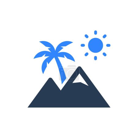 Ilustración de Icono de montañas para web, ilustración vectorial - Imagen libre de derechos