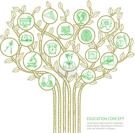 Illustration for "Education Tree Concept" vector illustration - Royalty Free Image