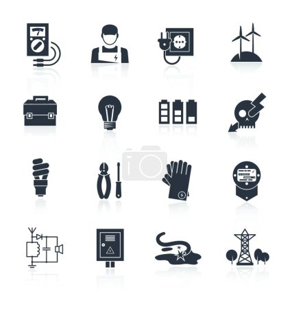 Illustration for "Electricity Icon Black" vector illustration - Royalty Free Image