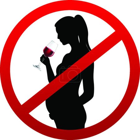 Ilustración de "Embarazada dejar de beber "vector de ilustración - Imagen libre de derechos