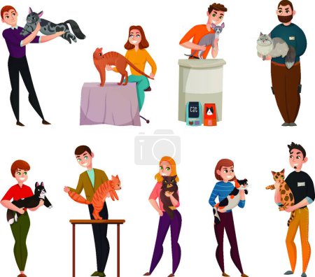 Illustration for Cats Show Set  vector illustration - Royalty Free Image
