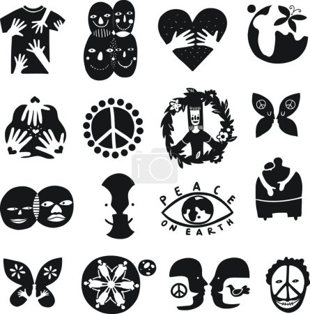 Ilustración de "Ilustración vectorial de símbolos de amistad internacional - Imagen libre de derechos