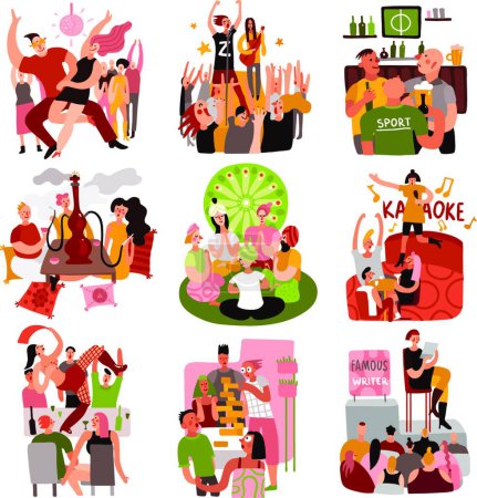 Illustration for Club Party Set vector illustration - Royalty Free Image