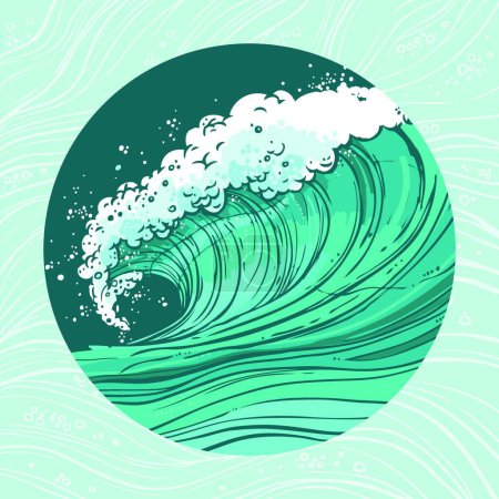 Illustration for "Sea waves circle" vector illustration - Royalty Free Image