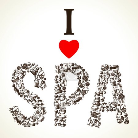 Illustration for Spa Sketch Icons vector illustration - Royalty Free Image