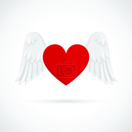 Ilustración de "Corazón con alas "vector ilustración - Imagen libre de derechos