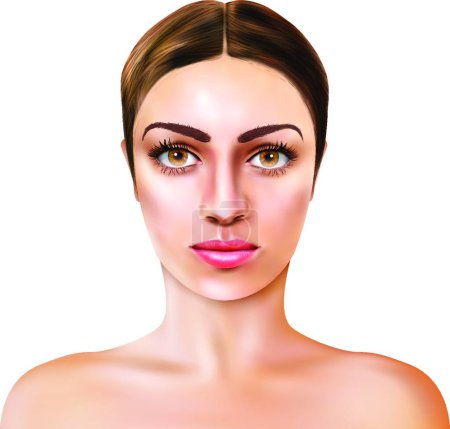 Illustration for Realistic Girl Model vector illustration - Royalty Free Image