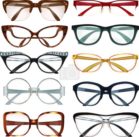 Illustration for Modern Eyeglasses Set vector illustration - Royalty Free Image