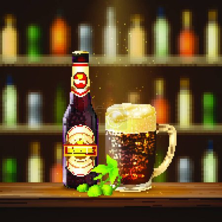 Téléchargez les illustrations : "Illustration de bière réaliste "illustration vectorielle - en licence libre de droit