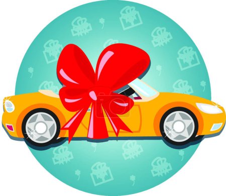 Téléchargez les illustrations : "cadeau de voiture "illustration vectorielle - en licence libre de droit