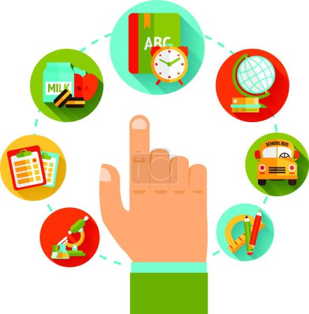 Illustration for "Education hand concept" vector illustration - Royalty Free Image