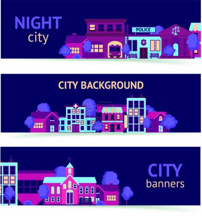 Illustration for "City banner horizontal" vector illustration - Royalty Free Image