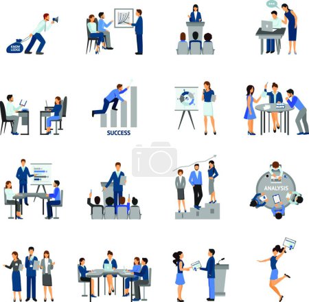 Illustration for Business Training Set vector illustration - Royalty Free Image
