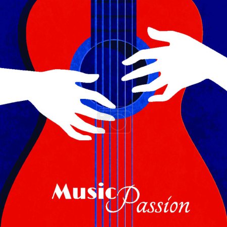 Téléchargez les illustrations : Musique Passion Affiche illustration vectorielle moderne - en licence libre de droit