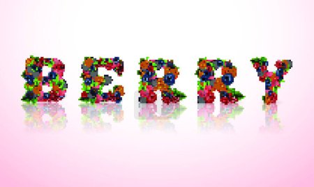 Ilustración de Berry palabra emblema, ilustración de vectores de colores - Imagen libre de derechos