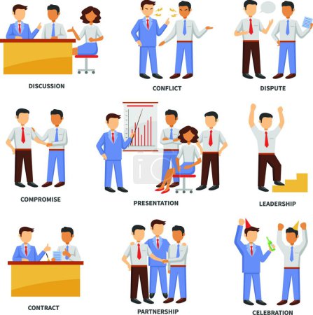 Illustration for Business character set, vector illustration - Royalty Free Image