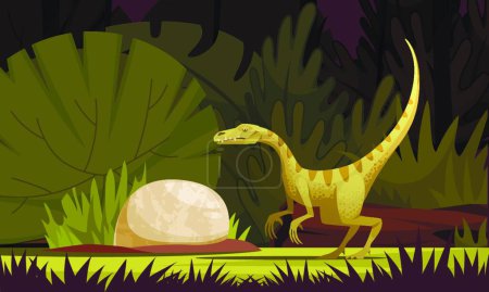 Téléchargez les illustrations : Dinosaures Illustration vectorielle de dessin animé - en licence libre de droit