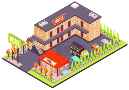 Illustration for Motel Color, colored vector illustration - Royalty Free Image