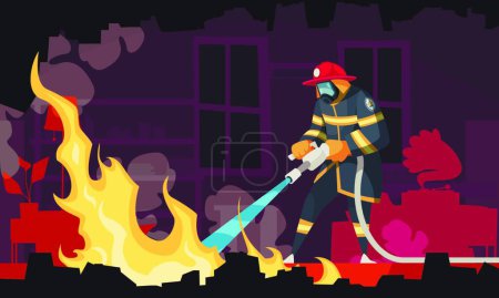 Illustration for Cartoon Firefigher  vector illustration - Royalty Free Image