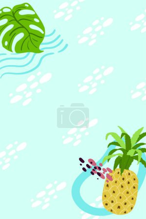 Illustration for Pineapple in sea modern vector illustration - Royalty Free Image