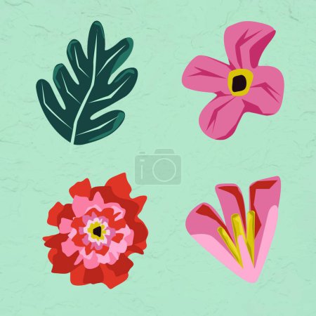 Ilustración de Vector conjunto de elementos de diseño floral para tarjetas, tarjetas de invitación, tarjetas de boda, invitaciones. - Imagen libre de derechos