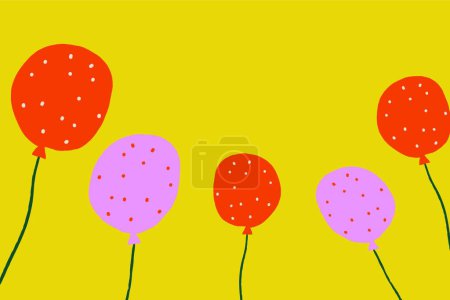 Téléchargez les illustrations : Fond abstrait avec des ballons colorés - en licence libre de droit