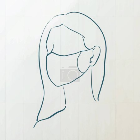 Téléchargez les illustrations : Femme dans l'illustration vectorielle masque - en licence libre de droit